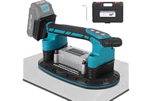 2IN1 Akku Fliesenrüttler & Saugnäpfen für Makita Akku 18V | mit 6 Gang Einstellbaren, 30*16cm Saugnapf 250kg Adsorption Fliesen Vibrationsgerät Fliesenvibrator für 2m Fliesen Wandfliesen (ohne Akku)