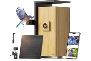 Birdfy Smart Bird Box with Camera 2025 New Version, 1080P Dual-Cam, Remote Control AI & Solar Powered, Bird Houses for Garden, Wireless Outdoor Watch Robin Nesting Story in Realtime (Bamboo)