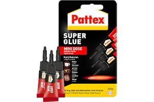 Pattex Super Glue Mini Dose, Strong All Purpose Adhesive For Repairs , Easy To Use Instant Super Glue, 3X1G
