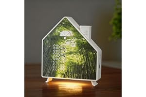 ‎XSTARG Naturgeräusche Box mit Nachtlicht & Bewegungsmelder | 8 Naturklänge (Meeresrauschen, Waldquelle) | 3-Stufen Timer & 0-115dB Lautstärke | Vogelgezwitscher Soundbox für Toilette, Entspannung & Ruhe