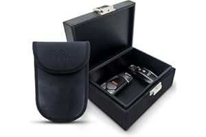 IRONSTRIPE Faraday Box für Autoschlüssel und Faraday Tasche für Autoschlüssel Doppellagige Signalblockierung Keyless Autoschlüssel Signalblocker Box mit RFID Schlüsseltasche Langlebige Signalblockierbox für