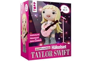 TOPP Taylor Swift Kit de crochet non officiel, instructions (français non garanti), fil mélangé, ouate de remplissage, crochet 3,0 mm, yeux de sécurité, fil chenille, fil, support