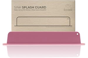 BLUE GINKGO Blue Gingko - Paraspruzzi per lavandino (Design aggiornato) in Silicone di Alta qualità per lavello, paraspruzzi per lavandino e lavandino Dietro Il Rubinetto (47,8 x 7,4 cm) Rosa