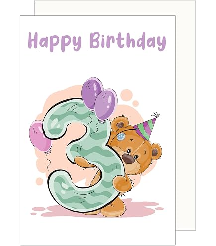 Biglietto Auguri 3 Anni Ragazzo Twizler – Design Supereroe – Formato 15,5x15,5 Cm Con Busta Rossa - 3