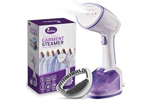 PurePress Clothes Steamer - Powerful 1500W Clothes Steamer Handheld - Clothes Steamer For Home - Upgraded 350ML Water Tank - Travel Steamer For Clothes - 25s Heat Up - Wrinkle Remover