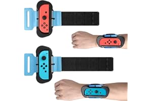 MoKo 2 PCS Bracelet Compatible avec Switch Just Dance 2025 2024 2023 2022 2021, Switch Zumba Burn It Up, Fitness Boxing, Bande Élastique Réglable pour Contrôleur Joy-Cons, Accessoires pour Switch