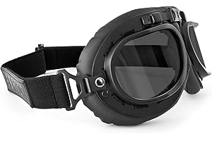 Bertoni Lunettes Moto Aviateur Harley Chopper Vintage Style Mod. AF195 Noir