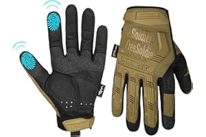 FREE SOLDIER Guanti da Moto,Dito Pieno Guanti Sportivi da Esterno Hard Knuckle Protettivo per Motocross Scooter Arrampicata Caccia Paintball Tattici Guanti,Verde,S