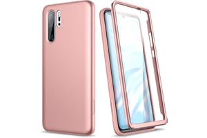 SURITCH Etui silikonowe kompatybilne z Huawei P30 Pro, ze zintegrowaną ochroną wyświetlacza, 360 stopni, odporne na uderzenia, etui ochronne do Huawei P30 Pro, różowe złoto