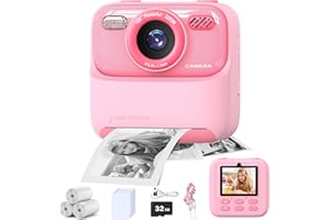 masterbee Macchina Fotografica Istantanea, Regalo Bambina/Regalo Bambino, Fotocamera per Bambini, Macchina Fotografica Bambini, Video HD 1080P, Giochi Bambini 3 4 5 6 7 8 9 10 11 12 Anni（Pink）