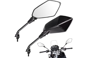 MATORD Rétroviseurs Moto Rétroviseur Scooter Universel Rétroviseurs Latéraux Rétroviseur Latéral avec Boulon 8 MM pour Moto Vélo Cruiser (Noir)