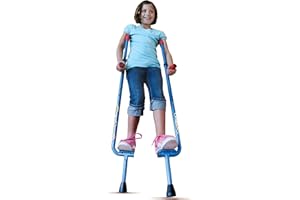 Geospace Original Walkaroo Steel Stilts by Air Kicks with Ergonomic Design for Easy Balance Walking (Blue)