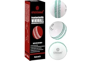 ONEGlobal Balle de cricket souple de qualité supérieure | Matériaux durables, coutures de couleur réalistes, rebond et swing | Balles de cricket pour entraînement extérieur et intérieur, coaching