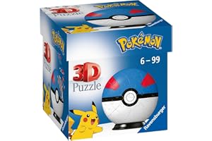 Ravensburger 3D Puzzle 11265 - Pokémon Pokémon Pokéballs - Superball - [EN] Great Ball - för stora och små Pokémon-fans från 6 år och uppåt