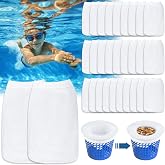 POWZOO 30 Pieces Pool Skimmer Socks, Pool Skimmer Socks for Pool Filter, Reusable and Elastic Mesh Pool Filters, for Skimmer
