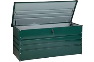 BELIANI Caja de almacenamiento para exterior de acero galvanizado verde 400L Cebrosa