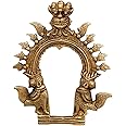 Bhunes Brass Small Prabhavali Frame Arch Wall Hanging Prabhawal Prabhawali for Diety Prabhaval for Temple Home Decor,Gold, 6.5 Inch, 1 Piece