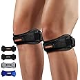 CAMBIVO 2 Pack Patella Tendon Knee Strap, Knee Support Brace for Women Men, Adjustable Band for Hiking, Soccer, Basketball, Baseball, Running, Tennis, Volleyball, Squats