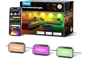 Govee Lumière Extérieur pour Clôture, Eclairage de Terrasse RGBIC avec Lumière Blanche, Eclairage d'Escalier Intelligent IP65, Fonctionne avec Alexa et Matter, pour Clôture, Patio, Cour, 6 paquets