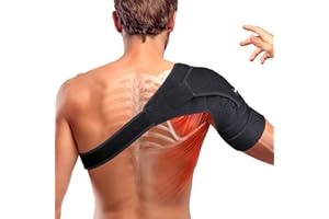 Thx4COPPER Magnetic Shoulder Brace, Compression Support Wrap Belt, Adjustable Stabilizer,Arm Injury Prevention for Dislocated AC Joint, Labrum Tear, Pain, Arthritis, Bursitis, Scapula Tendonitis-RL