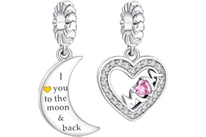 Amuefer Srebro próby 925 charmsy dla kobiet, dziewcząt, rodziny, pielęgniarki serca, drzewo rodzinne, zawieszka do bransoletek i naszyjników, biżuteria na Boże Narodzenie, prezenty