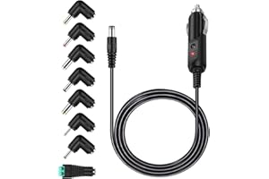 MEROM Universelle 12V Auto Ladegerät Netzteil Kompatibel mit Kamera, DVD-Player, LED-Lichtleiste, CCTV, Tablet Netzkabe Ladekabel (Mit 8 Tips)