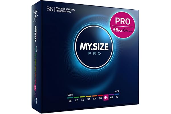 MY.SIZE PRO 36 Préservatifs ÉLITE, taille 6, 64 mm, XXL - Latex Vytex de haute pureté, facile à ouvrir, 9 tailles différentes