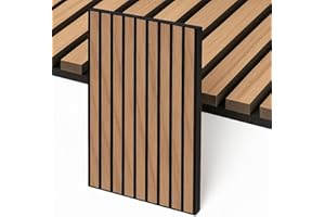 MASTERBRICO Pannelli Fonoassorbenti Decorativi Effetto Legno 275x60 cm – 1,65 mq per Pacco, Pannelli Insonorizzanti in MDF per Isolamento Acustico di Soffitto e Pareti, Spessore 6 mm (ROVERE)