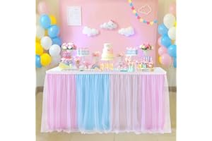 NSSONBEN Bunte Farben Tüll Tischrock Rosa Tütü Tischröcke Für Babyparty, Baby Shower Mädchen, Hochzeit, Geburtstag, Kindergeburtstag