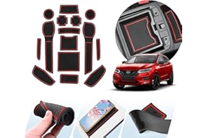 ZCLINKO Compatible avec Nissan Qashqai J11 SUV 2018-2020 Voiture Tapis Antidérapant,Tapis en Caoutchouc pour Console Centrale,Accoudoir,Porte-Gobelet,Rainure de Porte Accessoires de Voiture pièces