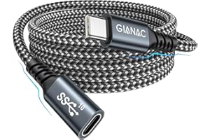 USB C Verlängerung Kabel 1M,USB Verlängerung Type C 3.2 Verlängerungskabel Stecker auf Buchse Unterstützt 10Gpbs/100W und 4K@60Hz mit iPhone 15 Pro Max, MacBook Pro/Air XPS 15 Galaxy S23 S22
