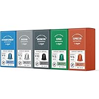 by Amazon Nespresso kompatibel Kaffeekapseln, gemischte Packung, Aluminium- Kapseln, Mittlere Röstung, 100 Stück (5 Packungen