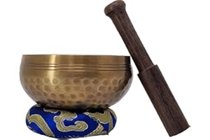 THE ISMA Master Healing Singing Bowl, Meditation Bowl, Nepalese Handmade Bowls with Cushion and Stick (9 cm)