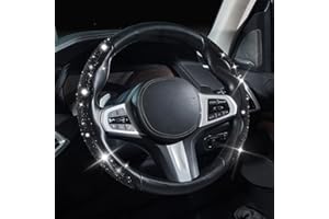 AOTOYOU Auto Lenkradbezug Glitzer Universal Anti Rutsch Lenkrad Abdeckung Lenkradhülle Lenkradabdeckung lenkradschoner Schwarz 38cm