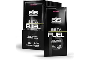 Science in Sport Beta Fuel 80 Dual Source Energy Drink Powder, Red Berry Flavour Carb Powder, 80g of Carbs Per Pack (15 Pack)