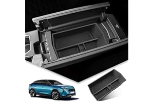 BIBIBO Boîte de rangement pour console centrale P-eugeot E-3008 E-5008 GT Allure 2024 2025, organiseur de console centrale, accoudoir central, boîte de rangement, étagère dans la console centrale