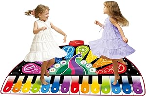 ZIPPY MAT Klaviermatte für Kinder, riesige musikalische Keyboard-Bodenspielmatte, 8 Instrumente, inkl. Liederbuch, Party-Tanz-Geschenk für Jungen Mädchen Kleinkinder Familien (Peacock)