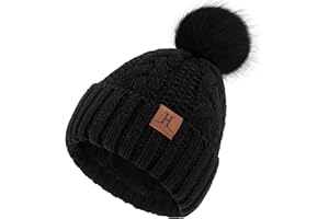 ZASFOU Damskie zimowe czapki beanie dzianinowe pompony luźne czapki z podszewką polarową szenilowa damska czapka prezenty na zimną pogodę dla kobiet