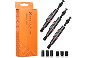 K&F CONCEPT Lens Cleaning Pen, 3 PCS Two-in-One Function with Cleaning Brushes & Carbon Tips, Suitable for Camera Lens and Filter Cleaning…