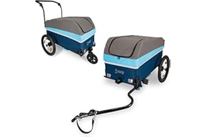 Snuutje 2-in-1 Fahrradanhänger und Handwagen | perfekt als Einkaufstrolley und Transportwagen | Lastenanhänger fürs Fahrrad |