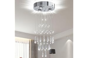 Cainjiazh Lampadari moderni a goccia di cristallo Lampadario a goccia di pioggia Lampada a sospensione per sala da pranzo Plafoniera di cristallo a incasso per soggiorno camera da letto corridoio