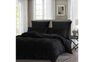 ‎BOQINGZHU Boqingzhu Winter Bettwäsche 135x200cm Plüsch Schwarz Biber Flanell Warm Kuschelig Flauschig Bettwäsche Teddy Fleece Samt Cashmere Touch Bettbezug 135x200cm mit Reißverschluss