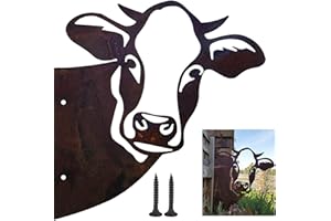 BONGSHAKALAKA Vaca Decorativa De Óxido De Metal Vaca Que Mira Furtivamente Decoración De Jardín Vacas De Óxido Decoración De Jardín De Vacas Decoración De Vaca Metal Adornos De Metal Óxido Decoración De Jardín