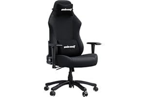 Anda Seat Luna Large Fabric Gaming Chair for Adults - Ergonomic Reclining Video Game Chairs, Computer Home Fabric Office Chair, Heavy Duty Neck & Back Lumbar Support - Black Folding Recliner Seat