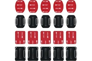 10 Stück Klebehalterung für Helme YUTOU Flache und Gebogene Halterungen Helmbefestigung aus 3M Kleber für Die GOPRO Action Camera Hero Session / 4/3/3 + / 2 oder andere Action Camera