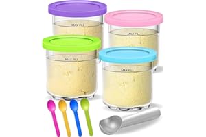 HAIWILL Per 4 contenitori Ninja Creami per NC301, NC299AMZ, NC300, CN305A,& CN301CO Series 600 ML Reusable Ninja Gelatiera senza BPA Ninja Creami, contenitore Ninja Creamy Deluxe