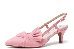 Greatonu Women Shoes Comfortable Kitten Heels Slingback Dress Pumps