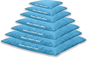 Kosiproducts Beanbag Floor Square Cushions Pillow indoor outdoor garden Water Resistant 100% Polyester [50cmx50cm, Turquoise]