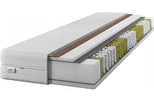 IZER Materac GoldPLUS 120 x 200 cm z materiałem KOKOS, 2 w 1 (H3 i H4), 7 stref, rdzeń ze sprężyn kieszeniowych, pikowana poszewka, materac ze sprężynami