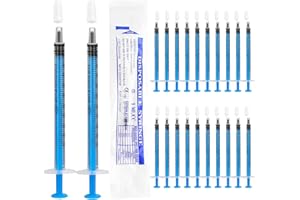 HXC 1ml Spritzen 20 Stück Spritzen Kolostrum Spritze Kolostrum Sammler Kunststoffspritzen mit Kappen Ohne Nadel für Nachfüllen und Messen von Flüssigkeiten Wissenschaftliche Labors Tierfütterung